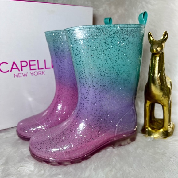 Capelli of New York Other - Capelli Girls Glitter Waterproof Rain Boots for Girls Sparkle Rainbow